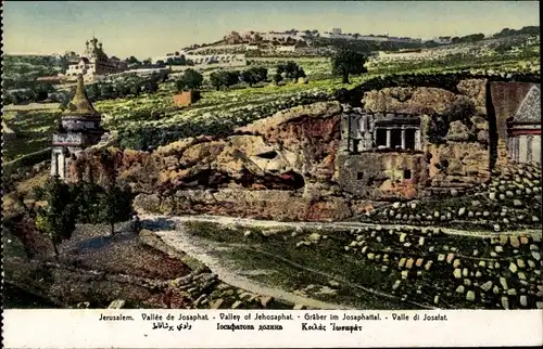Ak Jerusalem Israel, Josaphat, Gräber