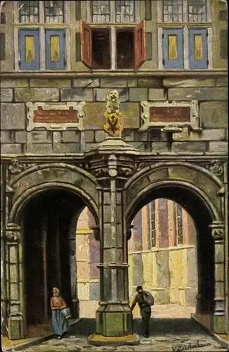 Künstler Ak Gerstenhauer, Johann Georg, Dordrecht Südholland Niederlande, Portal, Torbogen