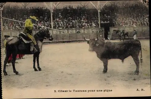 Ak Corrida de Toros, Den Stier als Spaten zitierend