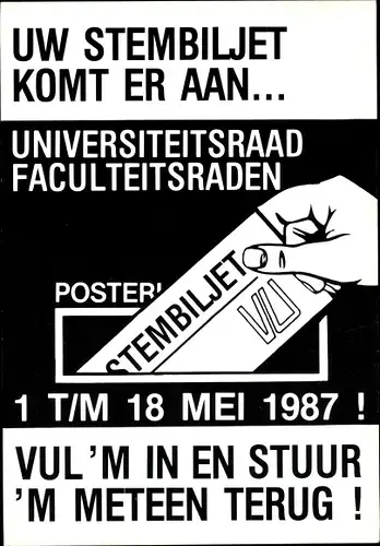 Ak-Abstimmung, Universitätsrat, Fakultätsräte, Vrije Universiteit, Amsterdam, 1987