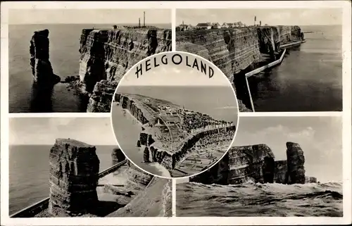 Ak Nordseeinsel Helgoland, Panorama, Steilküste, Lange Anna