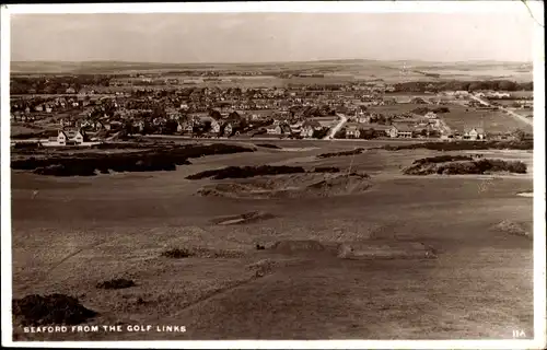 Ak Seaford Sussex England, Panorama von den Golflinks