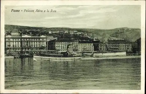 Ak Rijeka Fiume Kroatien, Palazzo Adria e la Riva