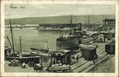 Ak Rijeka Fiume Kroatien, Riva