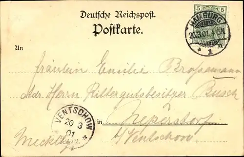 Ak Hamburg Mitte Altstadt, Rathsweinkeller, Der Rosenkranz, Gedicht