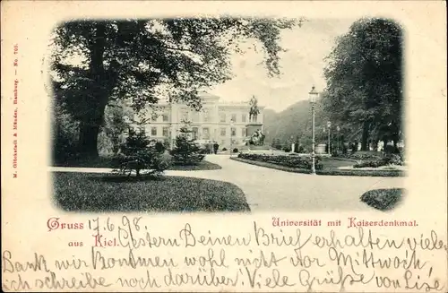 Ak Kiel, Universität, Kaiserdenkmal