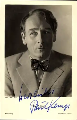 Ak Schauspieler Paul Kemp, Portrait, Autogramm