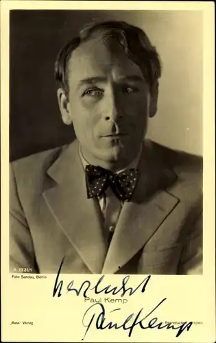 Ak Schauspieler Paul Kemp, Portrait, Autogramm