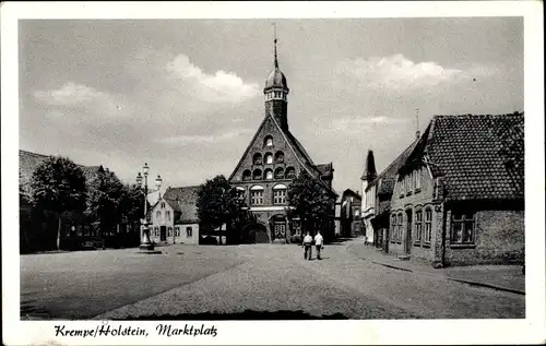 Ak Krempe in Holstein, Marktplatz, Rathaus