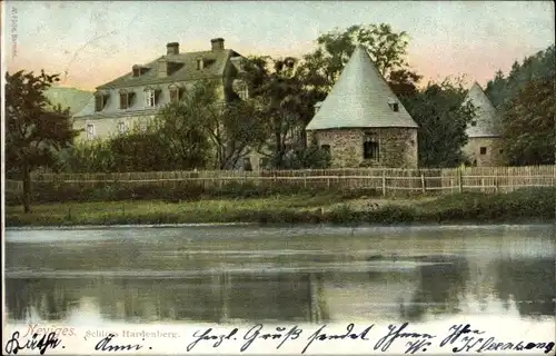 Ak Hardenberg Velbert Nordrhein Westfalen, Schloss, Wasserpartie