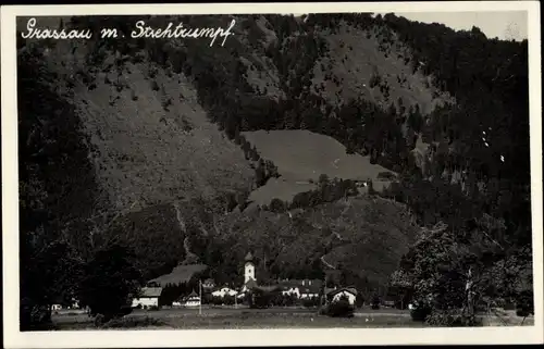 Foto Ak Grassau in Oberbayern, Teilansicht mit Strehtrumpf