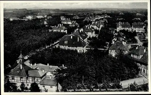 Ak Grafenwöhr im Oberpfälzer Hügelland Bayern, Truppenübungsplatz, Lager, Blick vom Wasserturm