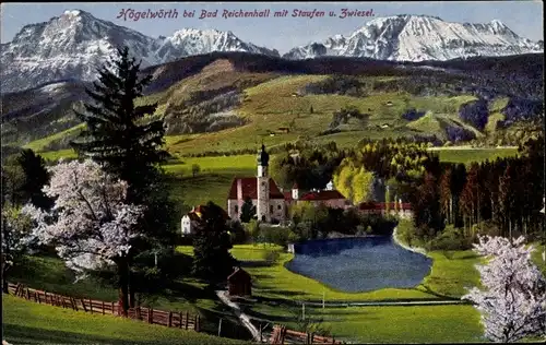 Ak Högelwörth Höglwörth Anger im Rupertiwinkel Oberbayern, Staufen, Zwiesel, Panorama