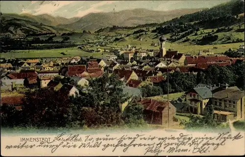 Ak Immenstadt im Allgäu Schwaben, Blick vom Friedrichsbad, Panorama