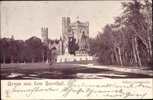 Ak Pullach im Isartal, Burg Schwaneck, Schloss