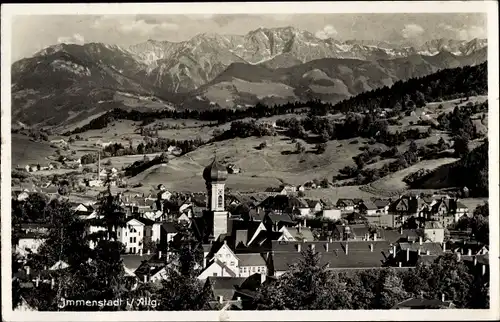 Ak Immenstadt im Allgäu Schwaben, Kirche, Panorama