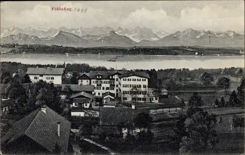Ak Feldafing am Starnberger See Oberbayern, Alpen, Panorama