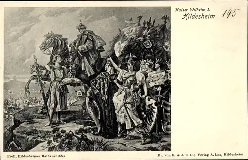 Ak Hildesheim in Niedersachsen, Bild im Rathaus, Kaiser Wilhelm I.