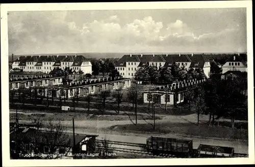 Ak Munster im Heidekreis, Truppenübungsplatz Munsterlager, Gleise, Waggons