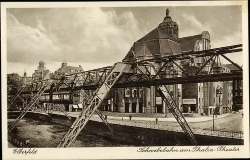 Ak Wuppertal Elberfeld, Schwebebahn am Thalia Theater