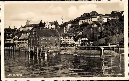 Ak Meersburg am Bodensee, Teilansicht, Blick vom Wasser