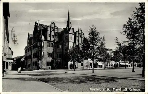 Ak Saalfeld an der Saale Thüringen, Markt, Rathaus