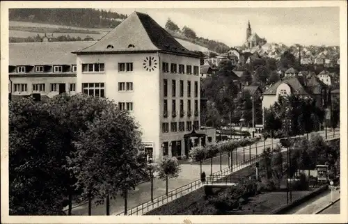 Ak Oberschlema Bad Schlema im Erzgebirge Sachsen, Kurhotel, St. Wolfgangskirche in Schneeberg