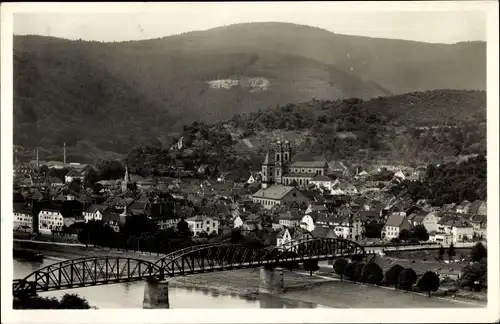 Ak Eberbach am Neckar Odenwald Baden, Brücke, Panorama