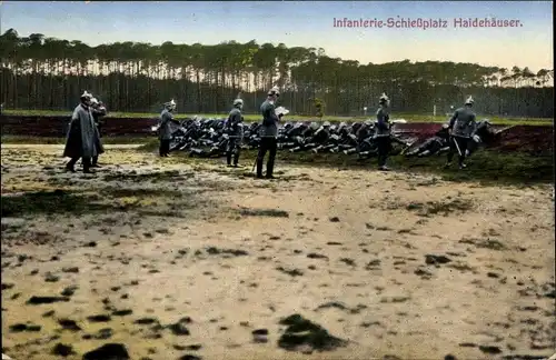 Ak Zeithain in Sachsen, Infanterie Schießplatz Haidehäuser