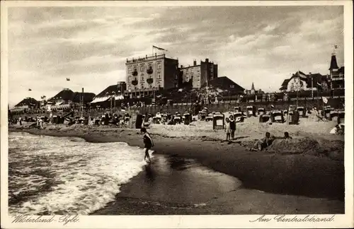 Ak Westerland auf Sylt, Nordseebad, Zentralstrand, Kurhaus