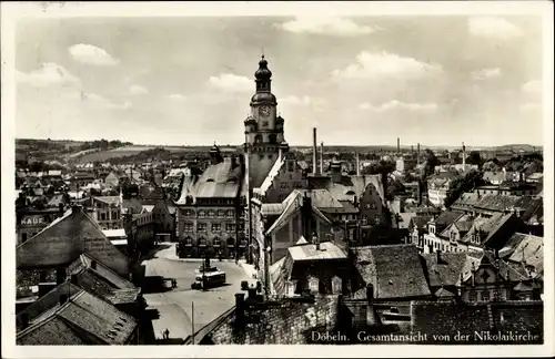 Ak Döbeln in Sachsen, Blick von der Nikolaikirche, Gesamtansicht