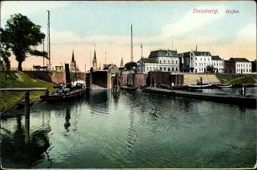 Ak Duisburg im Ruhrgebiet, Hafen, Schiffe