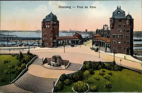 Ak Homberg am Rhein Duisburg im Ruhrgebiet, Rheinbrücke