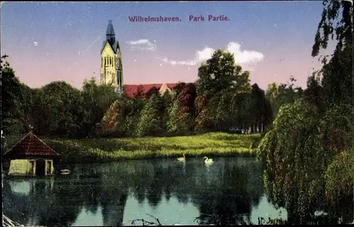 Ak Wilhelmshaven, Park, Kirche