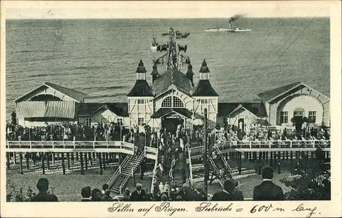 Ak Ostseebad Sellin auf Rügen, Seebrücke