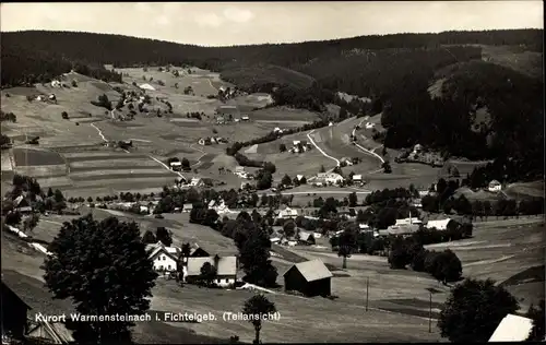 Ak Warmensteinach Oberfranken Bayern, Teilansicht, Felder, Panorama