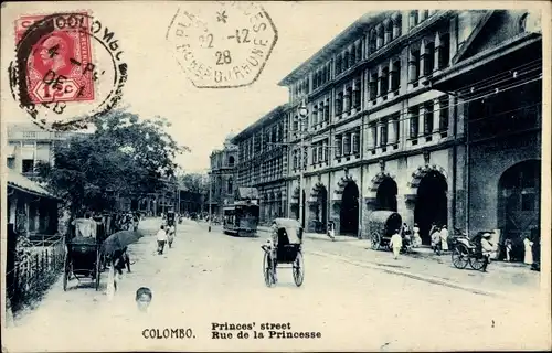 Ak Colombo Ceylon Sri Lanka, Rue de la Princesse