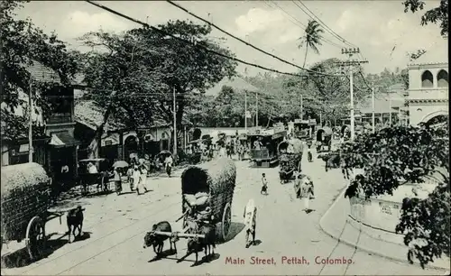 Ak Pettah Sri Lanka Ceylon, Hauptstraße