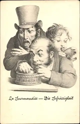 Künstler Ak La Gourmandise, Die Gefräßigkeit