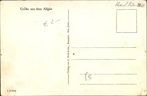 Ak Abzug von der Alm, Gebirgspanorama, Alpen, Seppl, Nero, Bräunl, Oberschweizer, Scheck, Gams