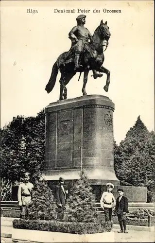 Ak Riga Lettland, Denkmal Peter des Großen