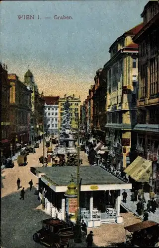 Ak Wien 1 Innere Stadt, Graben, am Bahnhof