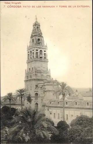 Ak Cordoba Andalusien Spanien, La Mezquita, Patio de los Naranjos y Claustro