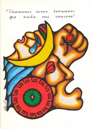 Künstler Ak Chile 1987, Als Brüder vereint, damit uns niemand überwältigen kann