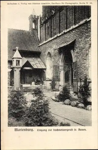 Ak Malbork Marienburg Westpreußen, Eingang zu Hochmeistergruft St. Annen