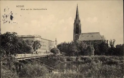 Ak Nysa Neisse Schlesien, Garnison-Kirche