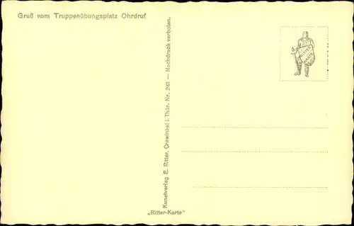 Ak Ohrdruf Thüringen, Truppenübungsplatz, Am Lagereingang, Gebäude, Tor