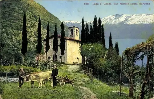 Ak Gardone Riviera Lago di Garda Lombardia, San Michele sopra Gardone