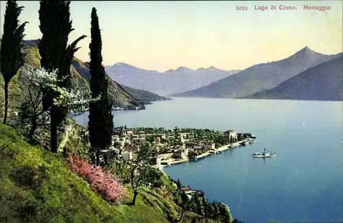 Ak Menaggio Lago di Como Lombardia, Panorama