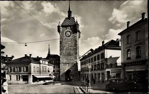 Ak Baden Kt. Aargau Schweiz, Blick zum Tor, Straßenpartie